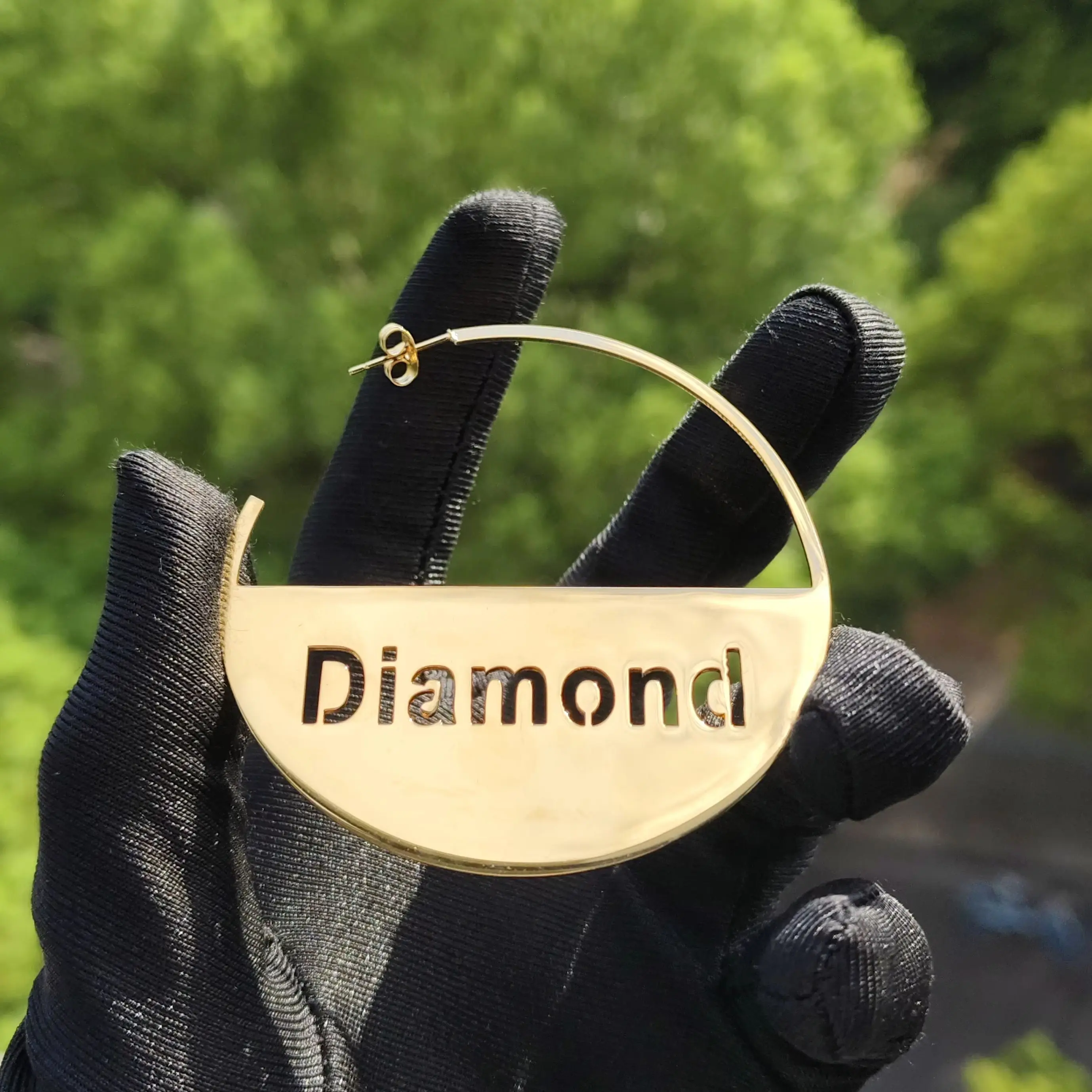 

DHQH New Wholesale 60MM Custom Name/Logo Earrings Customize/Personalized Letter/Name Women Earrings Mother's Day Gift For Her