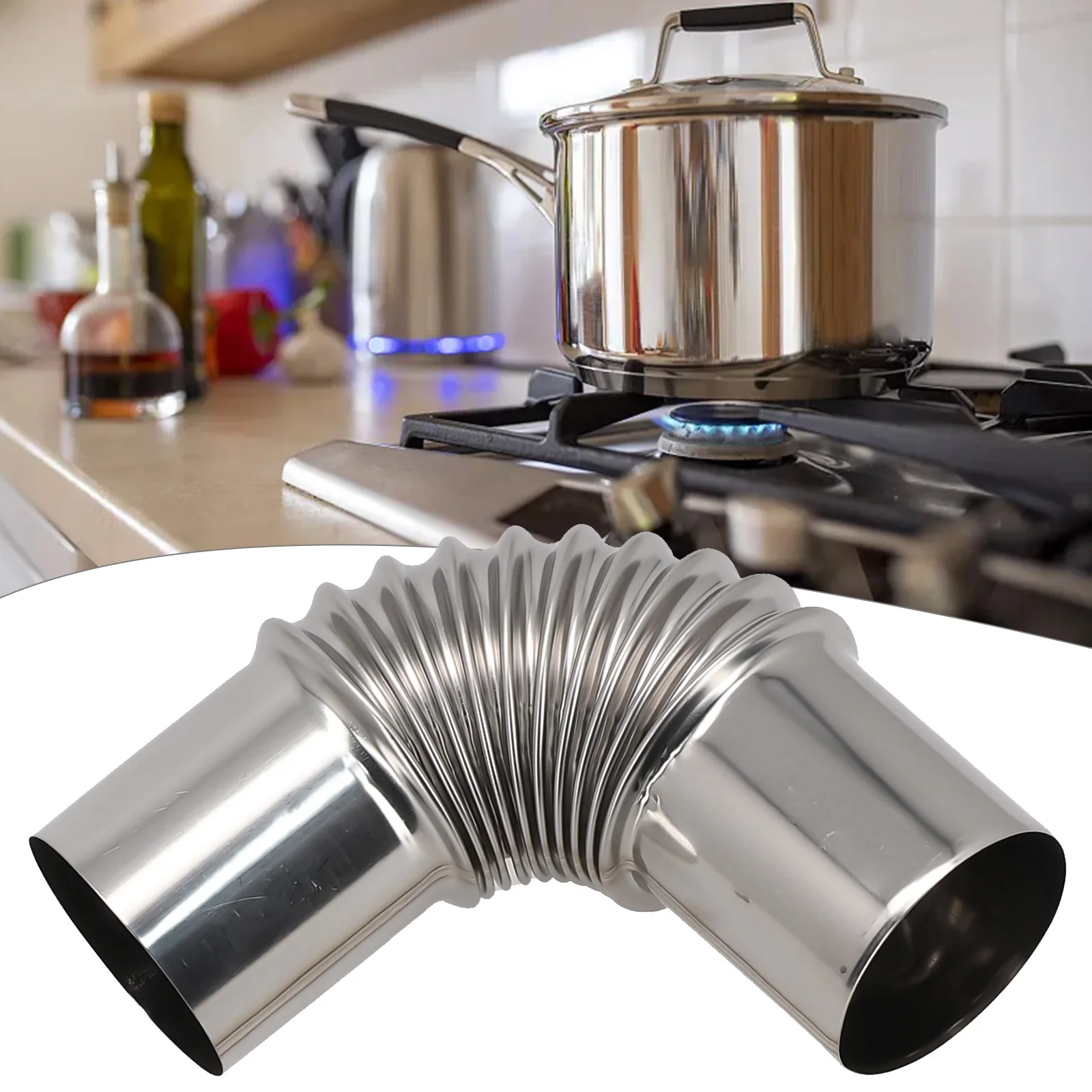 Fireplace Elbow Pipe for exhaust Pipe 1 Pcs 50mm 90 Degree Bend Elbow Stainless Steel Stove Pipe Chimney Flue