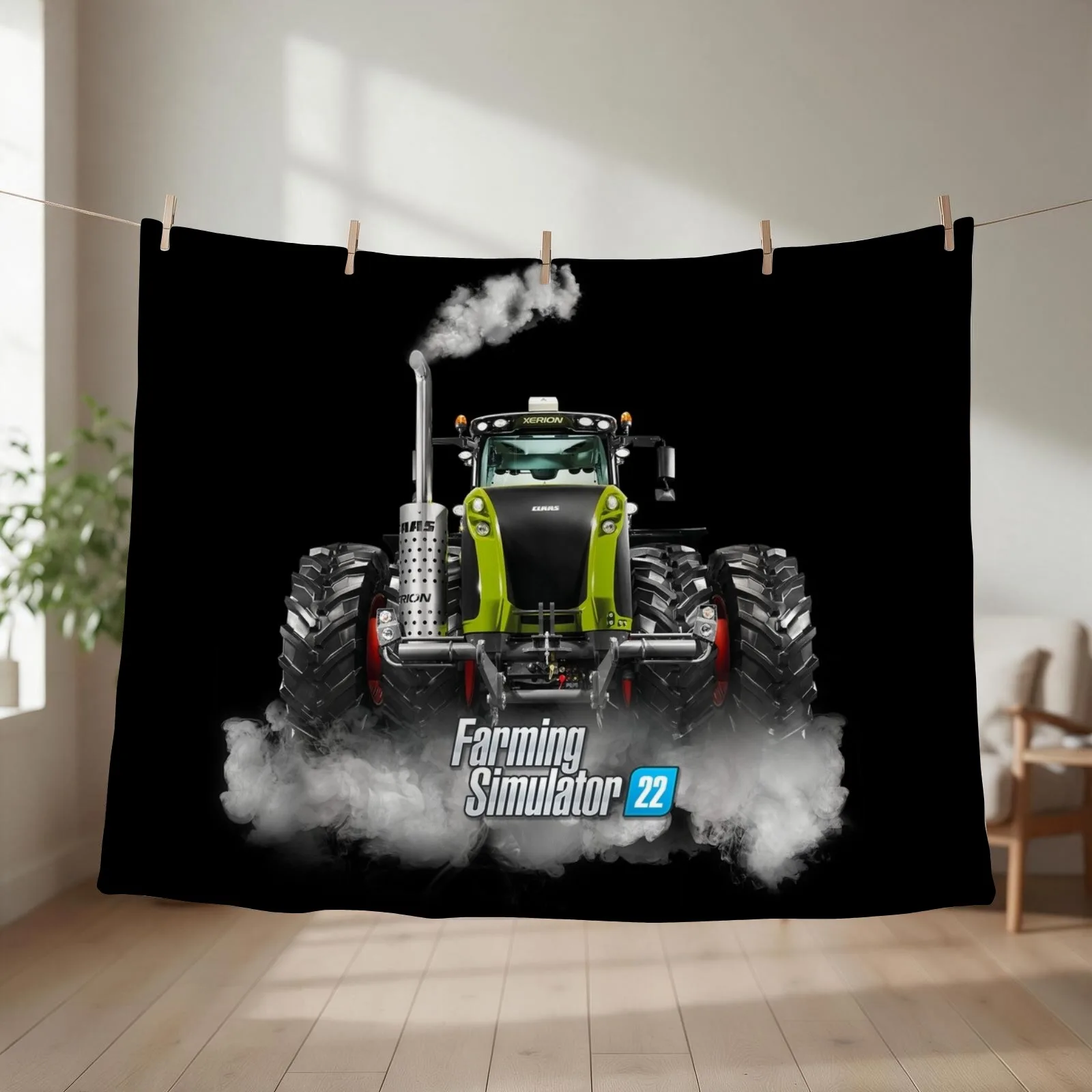 Farming Simulator Mask 22 Class Xerion Throw Blanket couch cozy soft plush fuzzy picnic outdoor blanket