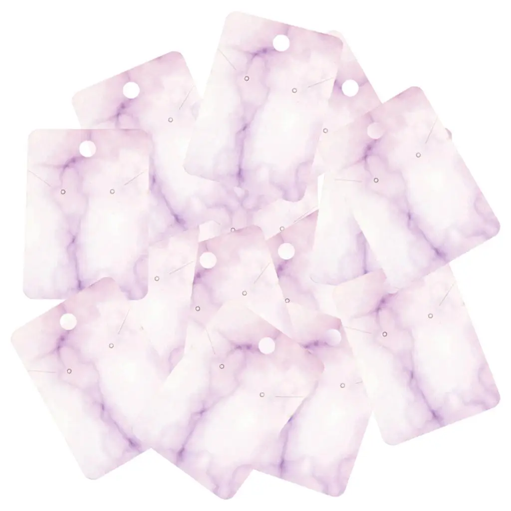 Earring Cards 100pcs Marble Pattern Coated Paper Jewelry Display Holder for Earrings Necklace Storage