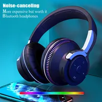 Bluetooth Headphones Noise Reduction Head-mounted Wireless Headset for Phones PC Gaming Headsets Heavy Bass RGB LED Lights