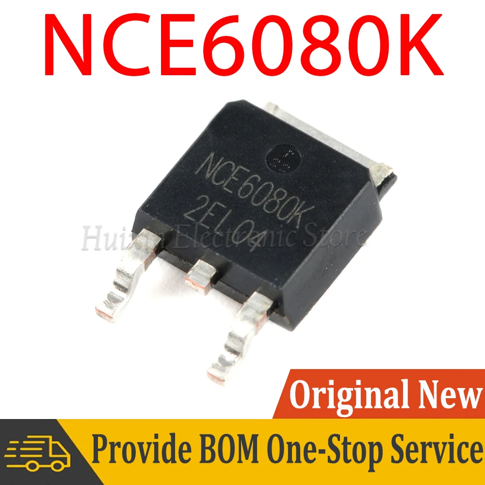 5pcs NCE6080K NCE6080 6080K TO-252-2 60V 80A N-channel MOS Field Effect Tube SMD New and Original IC Chipset