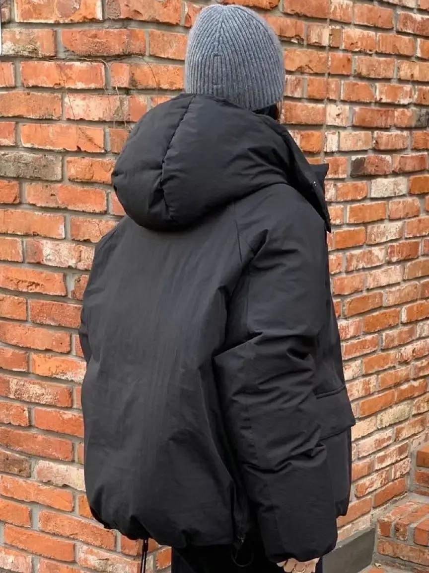 East Gate coupe ample à capuche vers le bas Jaet femmes Thiened chaud pain Sle manteau Long Sve fermeture à glissière mi-longue