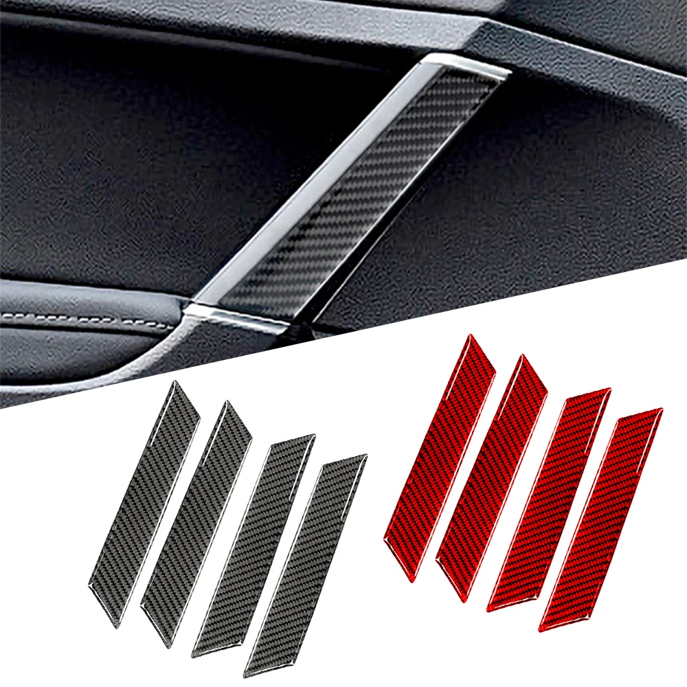 

For Volkswagen Golf 7 Gti R Gte Gtd Mk7 2013-2019 4pcs Car Interior Door Handle Cover Carbon Fiber Armrest Decor Strip Stickers