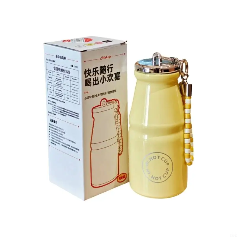 280ml Mini Milk Bottle Beverage Cup Stainless Steels Insulated Vacuum Flask Gift X3UC