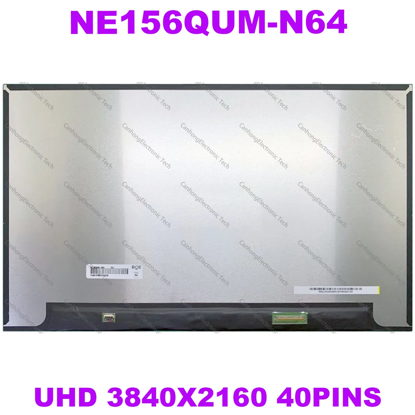 

New NE156QUM-N64 15.6 Inch 4K IPS UHD LCD Screen Display Panel NE156QUM N64 BOE07D9 Non-Touch 3840x2160 40pins 60hz 72% NTSC