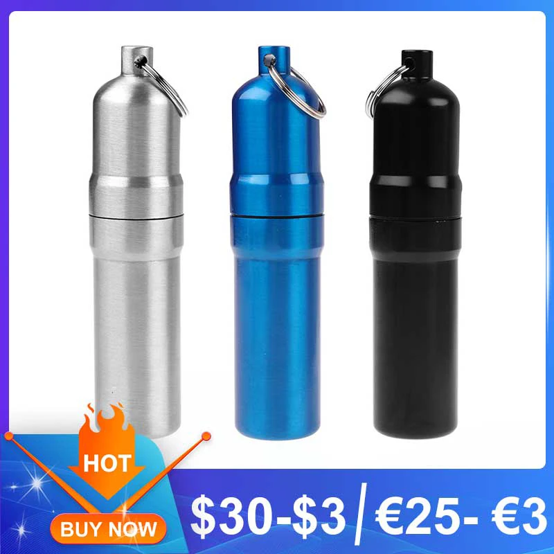 Caixa de cigarros selada com chaveiro, portátil, de aço inoxidável, 5 cigarros, caixa de armazenamento, à prova d'água