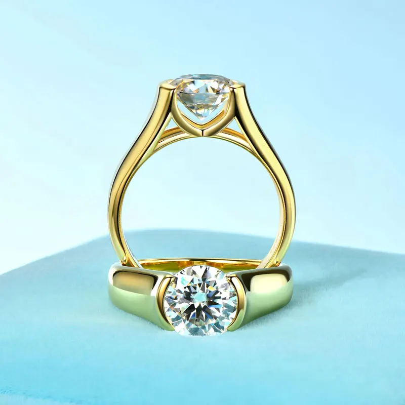 Rrjzz 6,5 mm Solitär-Ring mit rundem Schliff und D-Farbe, Moissanit-Verlobungsring, funkelnder Versprechen-Ehering für Frauen, GRA-Schmuckgeschenke – Detail 10