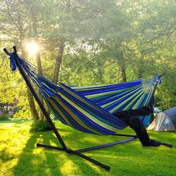 Canvas Hammock Sleeping Swing Hanging Bed Garden Furniture for Camping Hiking