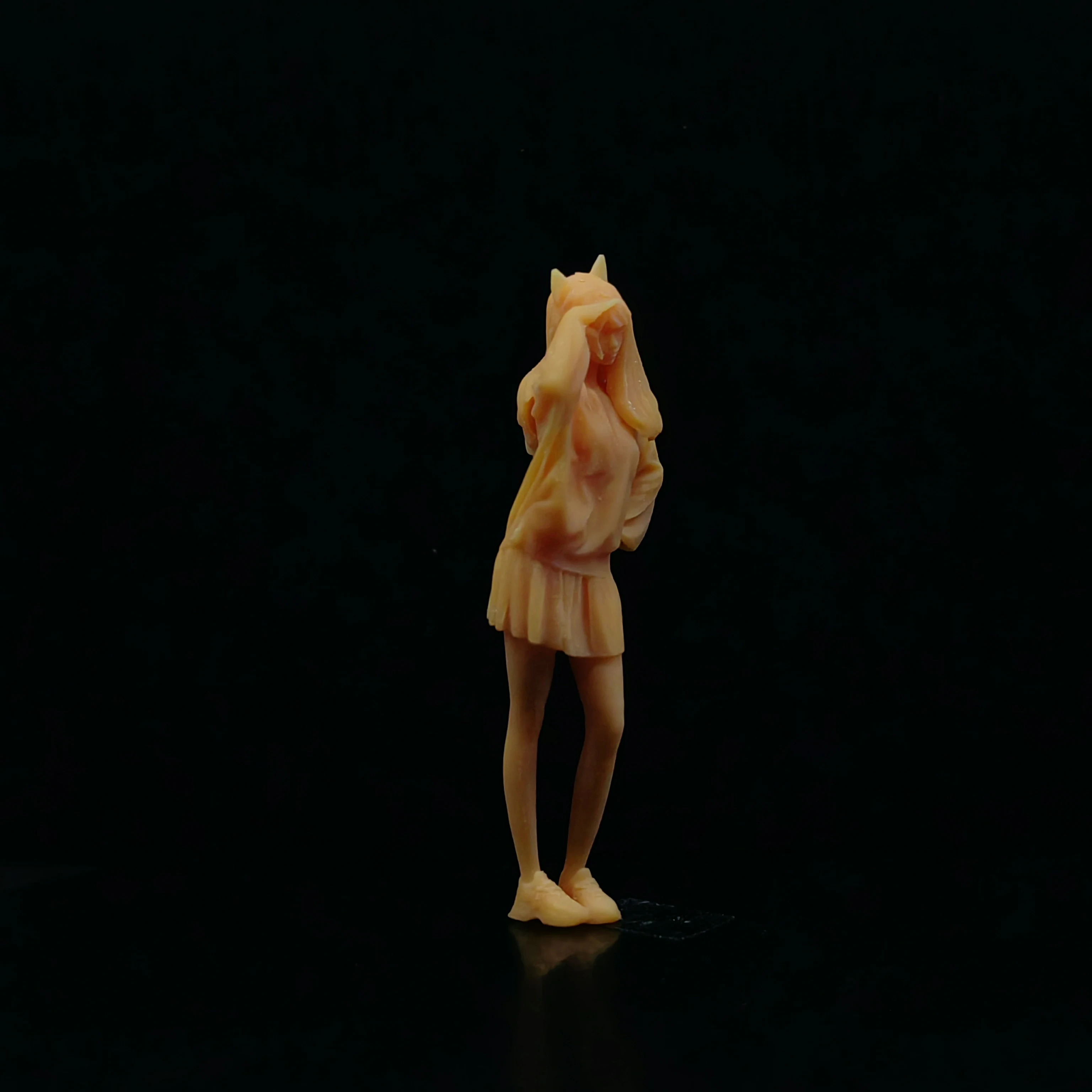 1/64 1/43 Schaal Model Hars Kat Oor Headset Leuke Girluncolored Miniatuur Diorama Handgeschilderde T424