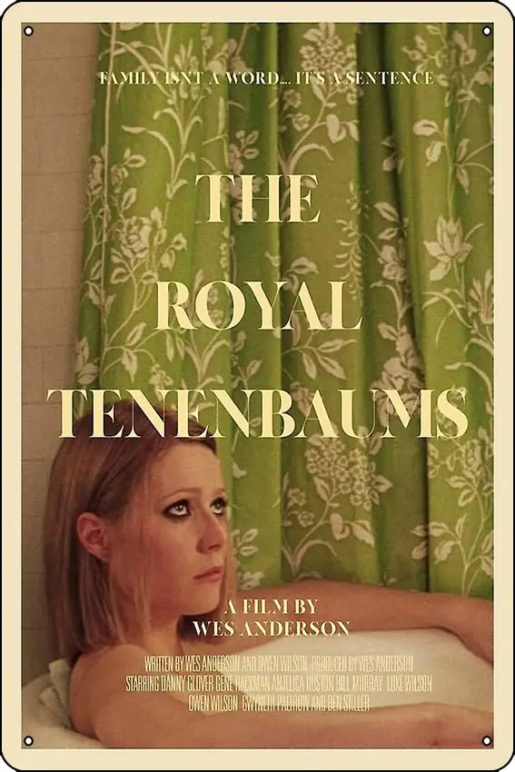 The Royal Tenenbaums Poster Metal Tin Sign Plaque Man Cave Wall 8x12 Inch Wall Art Decoration