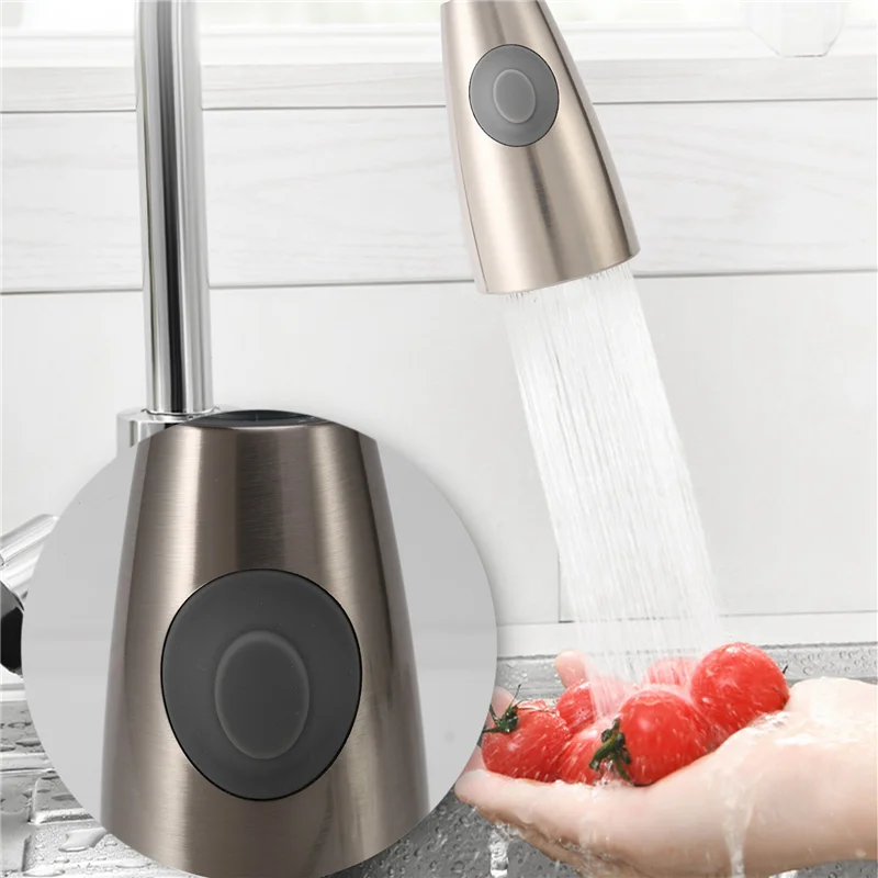 -Parti di ricambio per rubinetto lavello da cucina ABLP Testa di spruzzo per rubinetto estraibile, solo per connettore G1/2, finitura in nichel spazzolato