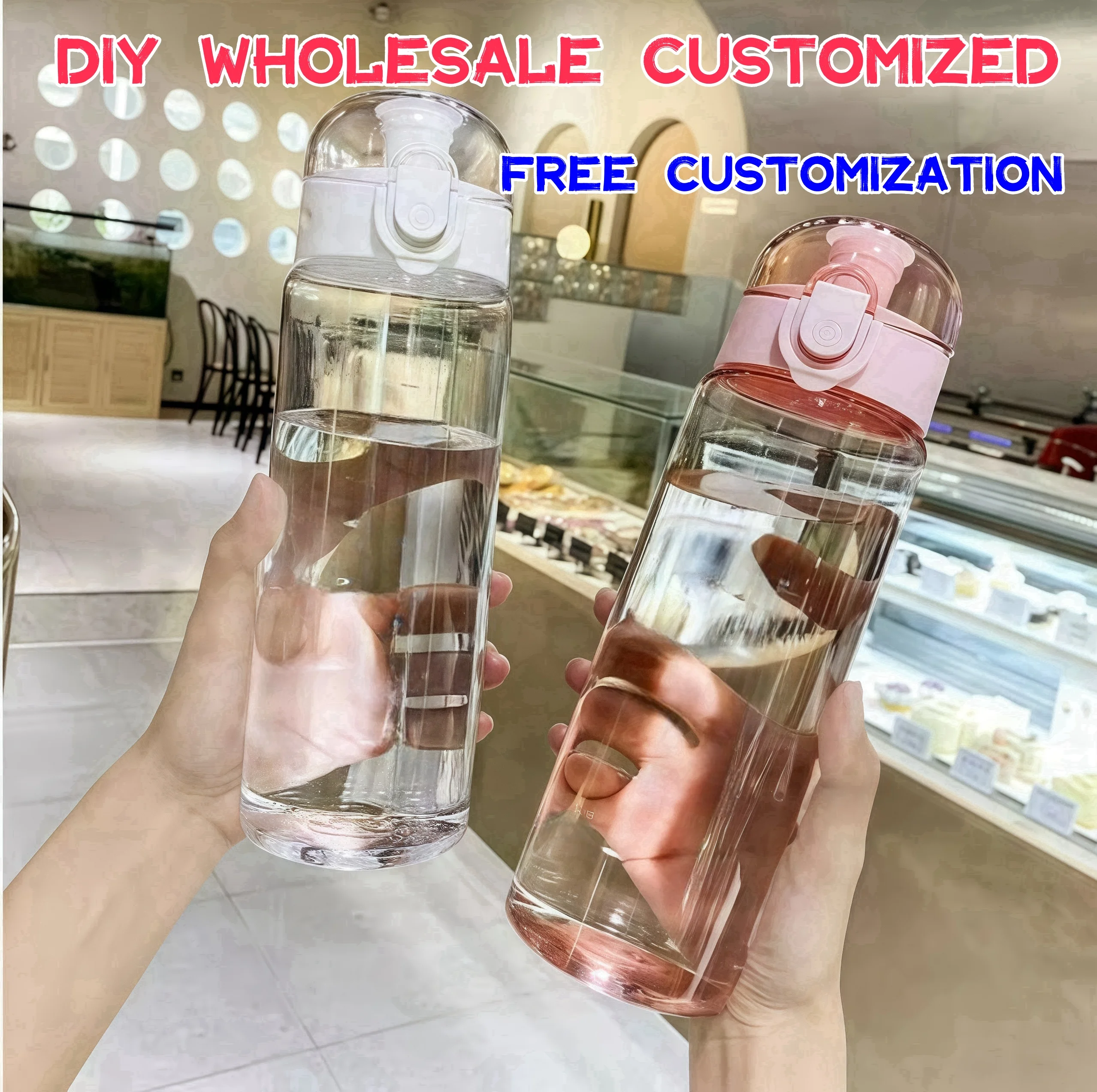 1 Sports Water Cups For Students Plastic Students Portable Summer Tea Making Cups With Portable Bottles Customized Logo