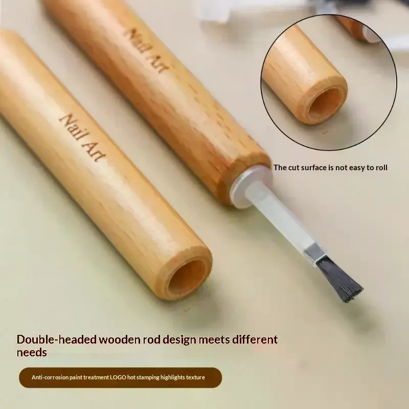 Professional Nail Art Brush Set Multi Functional Nail Polish Brushes With Detachable Wooden Grip Nail Art Tools Accessories