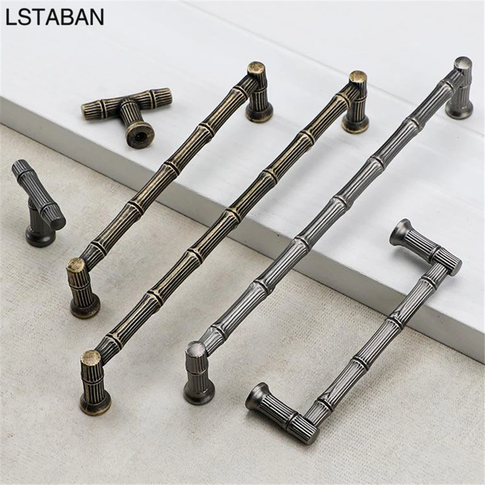 Light Luxury Bronze Kitchen Cabinet Handle Solid European Simple Drawer Door Handle Shoe Cabinet Retro Zinc Alloy Furniture Knob