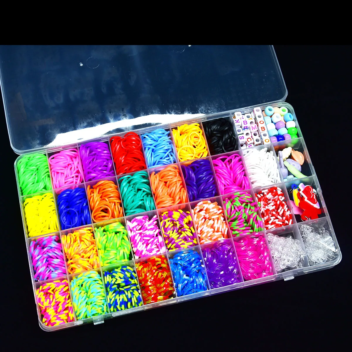 Conjunto de faixas de tear coloridas criativas, kit de fabricação de pulseiras de arco-íris, pulseira de borracha diy, brinquedos artesanais para meninas, presentes de aniversário