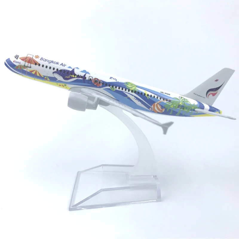 

Diecast Thailand Bangkok Airlines A320 Civil Aviation Passenger Plane Model Alloy&Plastic Material 1:400 Scale Simulation Displa