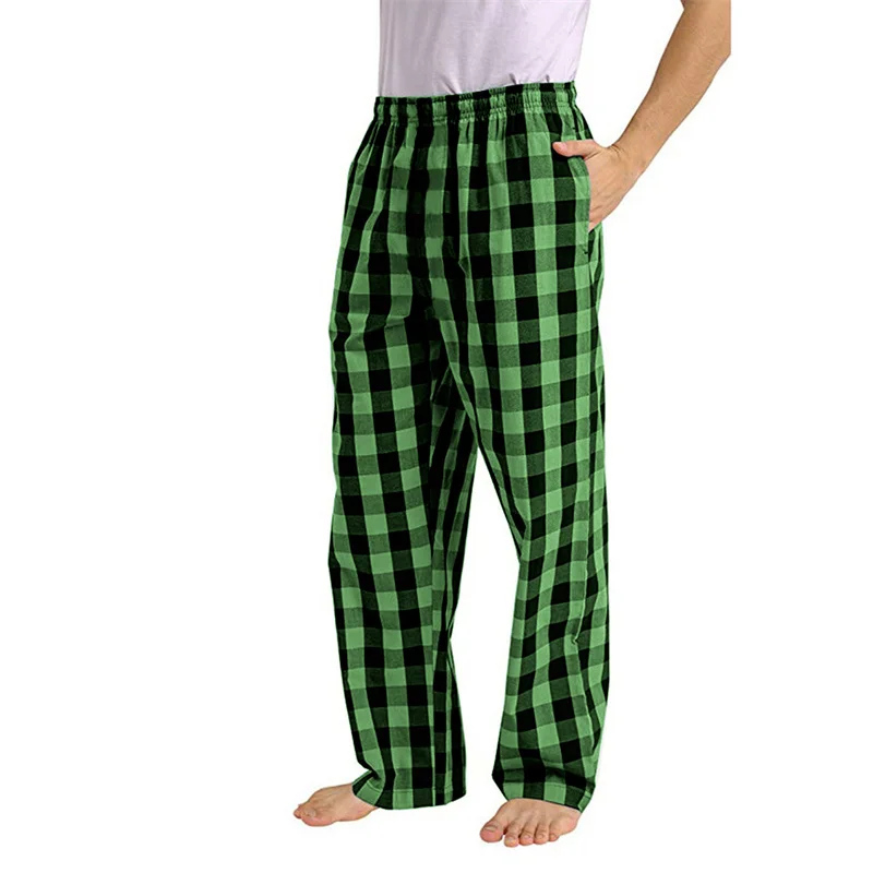 Thorn Tree Men's Pajama Pants Plaid Print Lightweight Pj Sleep Pants with Pockets Straight Leg Lounge Pants Bottoms Sleepwear