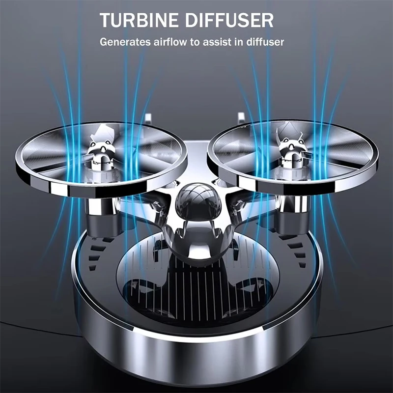 NEW Solar Powered Rotating Car Air Freshener Windmill Aromatherapy Diffuser Alloy+ABS Interior Decor Home Car Fragrance Diffuser