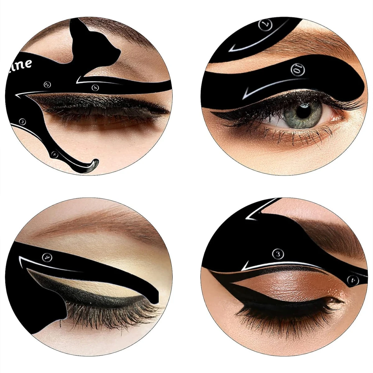 Carte eye-liner chat, outil de maquillage pour novice, modèle de maquillage multifonctionnel pour les yeux, modèle d'assistance, 2 pièces