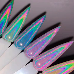 2024 NEW Holographic Nail Powder Colorshift Laser Chrome Nail Pigment Glitter Mirror Powder 0.2g Manicure Nail Art Decorations