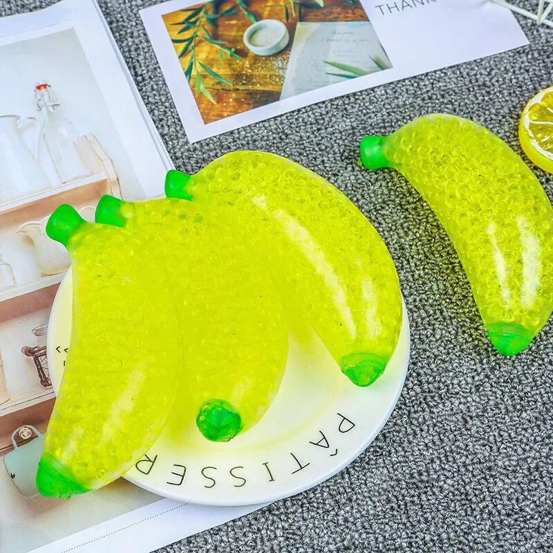 Kreative Farbe Perlen Banane Wasser Ball Squeeze Spielzeug Weiche TPR Banane Stress Relief Sensorischen Spielzeug für Kinder Erwachsene Dekompression Spielzeug