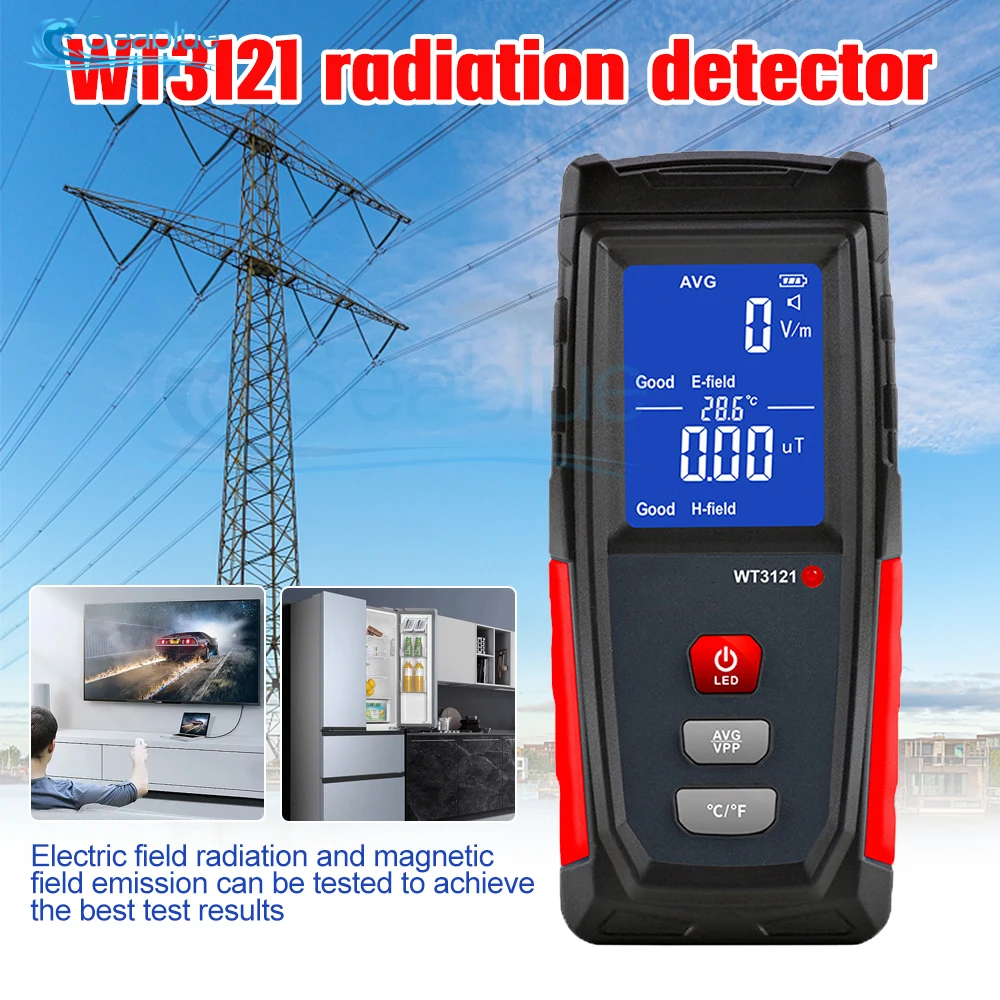 

WT3121 RZ EMF Meter Radiation Detector Tester Rechargeable Portable Counter Mobile Computer Emission Electromagnetic Field Test