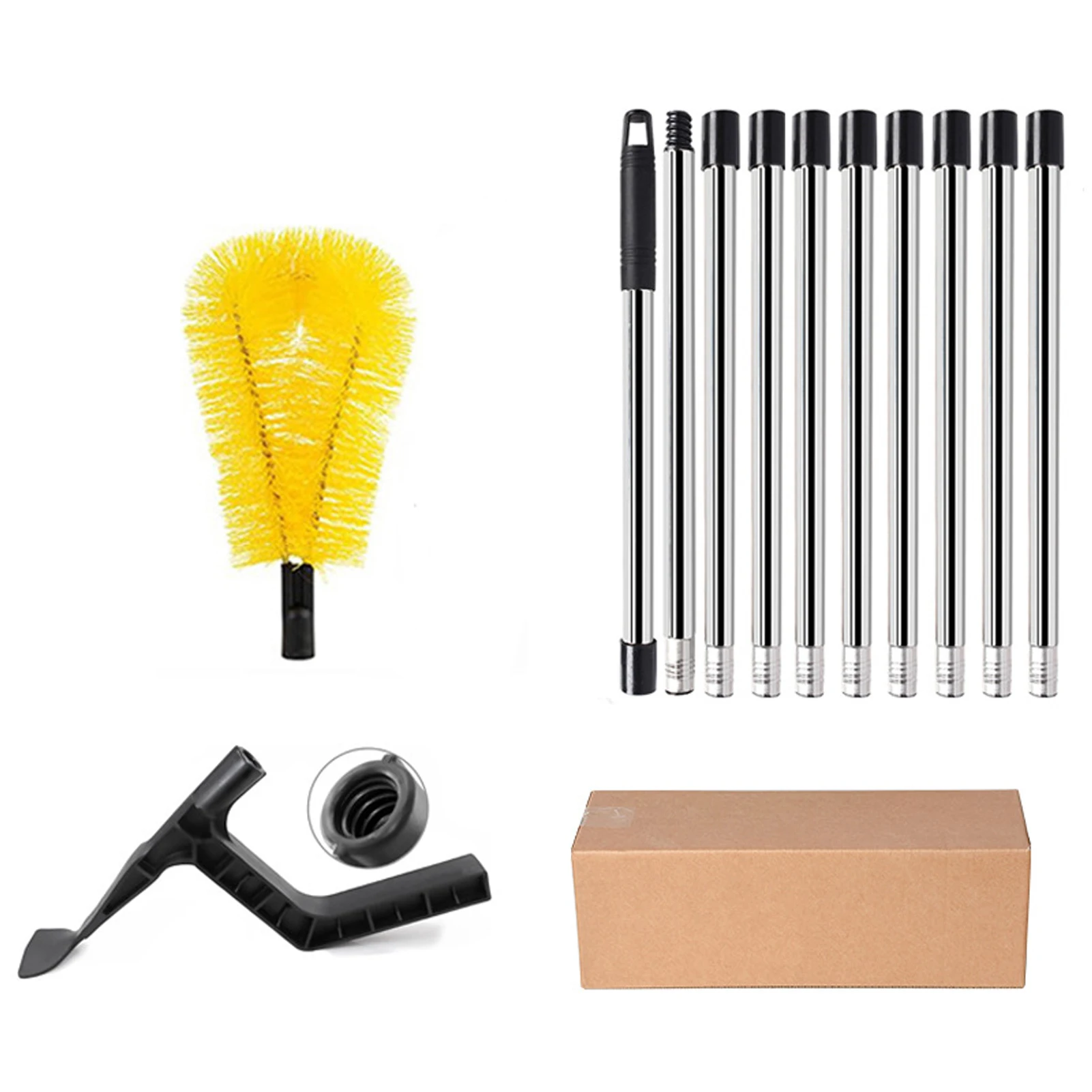 Professional Gutter Cleaner Kit Featuring Aluminum Tubes And Nylon Brush Adjustable Length Gutter Cleaning Tools