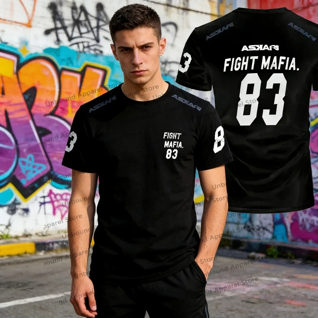 Mens Spring Summer Outdoor Training ASKARI Boxing 3D Print Fitness T Shirt Breathable Sport Tee Comfortable Lightweight Top