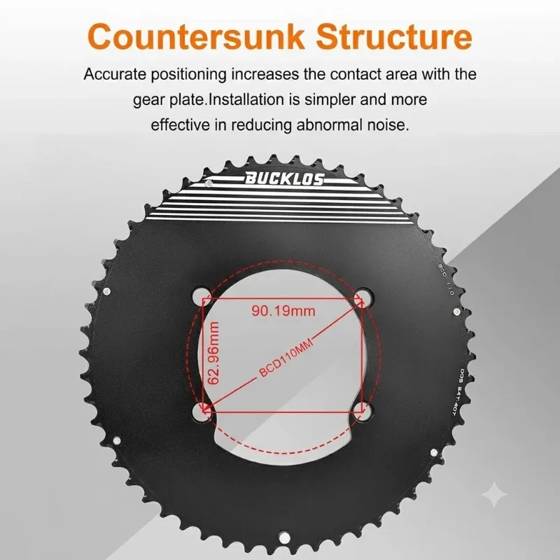 BUCKLOS 110 BCD Road Bike Chainwheel Double Sprocket 11/12 Speed Bicycle Chainring for Shimano R7000 R8000 R9100 Cycling Parts