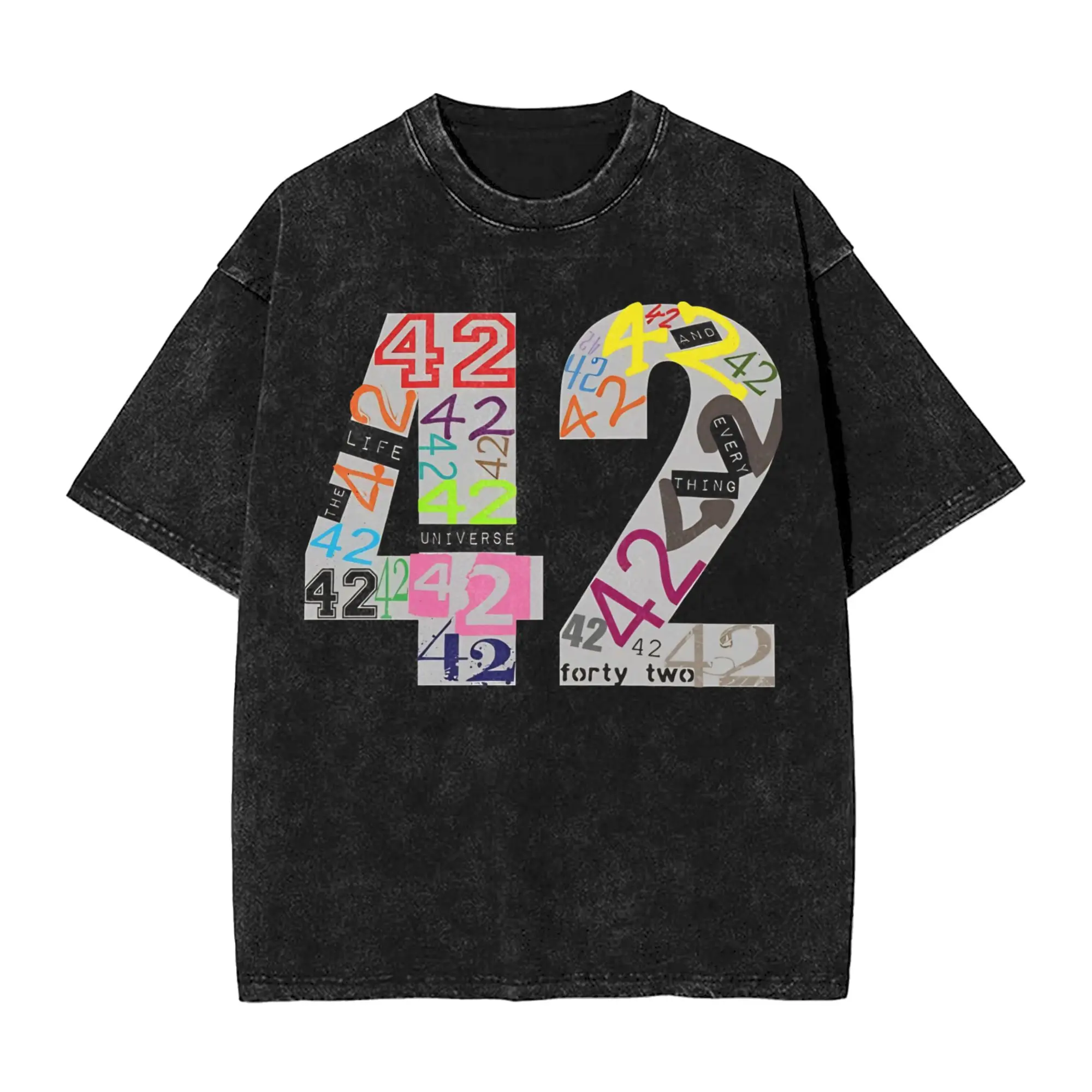 dont panic 42 The Answer To Life Douglas Adams  Merch Washed T Shirts Men Women Streetwear Hip Hop T-Shirts Summer  Tees Tops