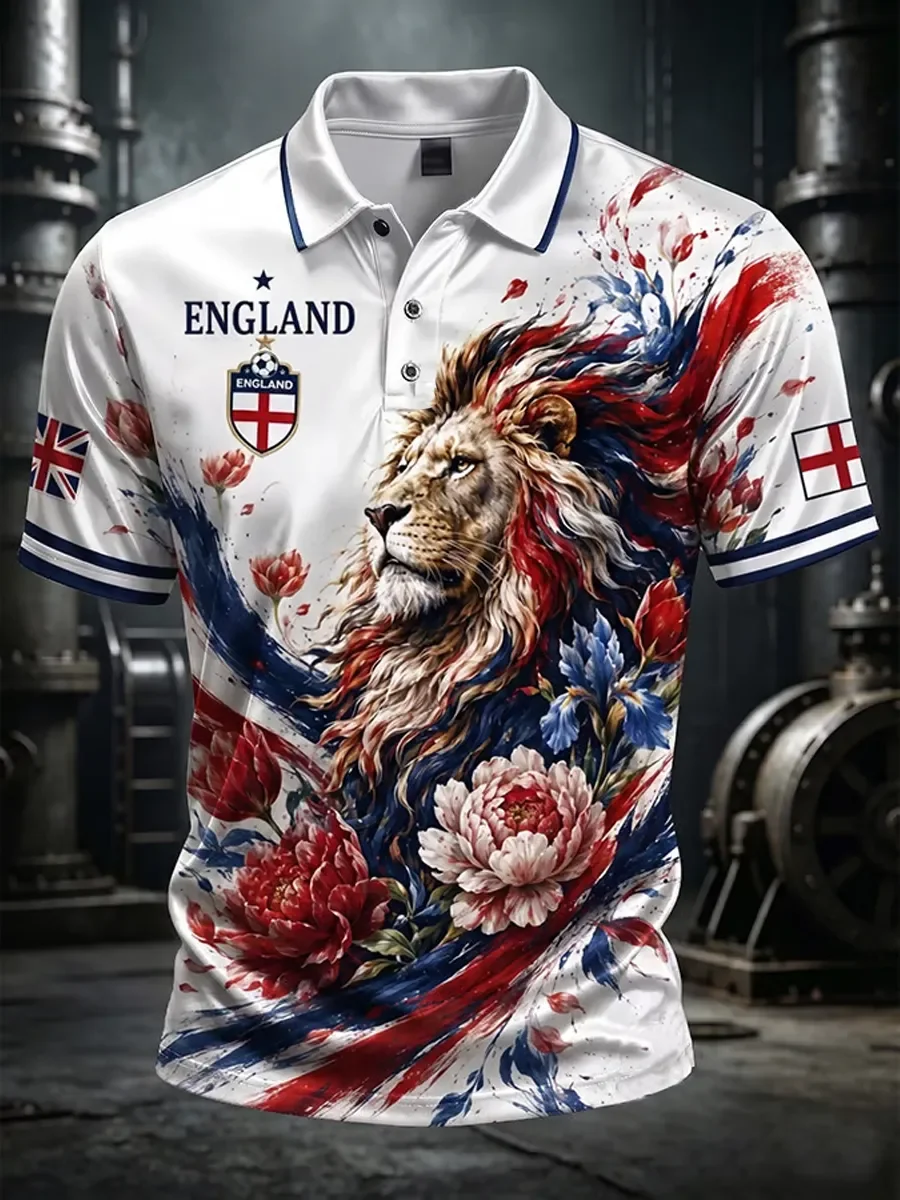 2026 Edition Women's England Fan Football Polo Shirt - 3D Print - Fashionable and Comfortable - Suitable for Both Men and Women