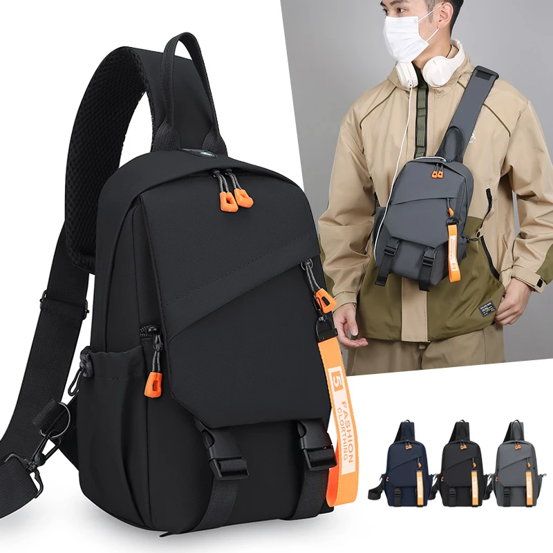 

Waterproof Nylon Chest Bag - Men's Crossbody Sling Backpack, Compact Shoulder Messenger Bag, Travel & Outdoor Hiking Pack