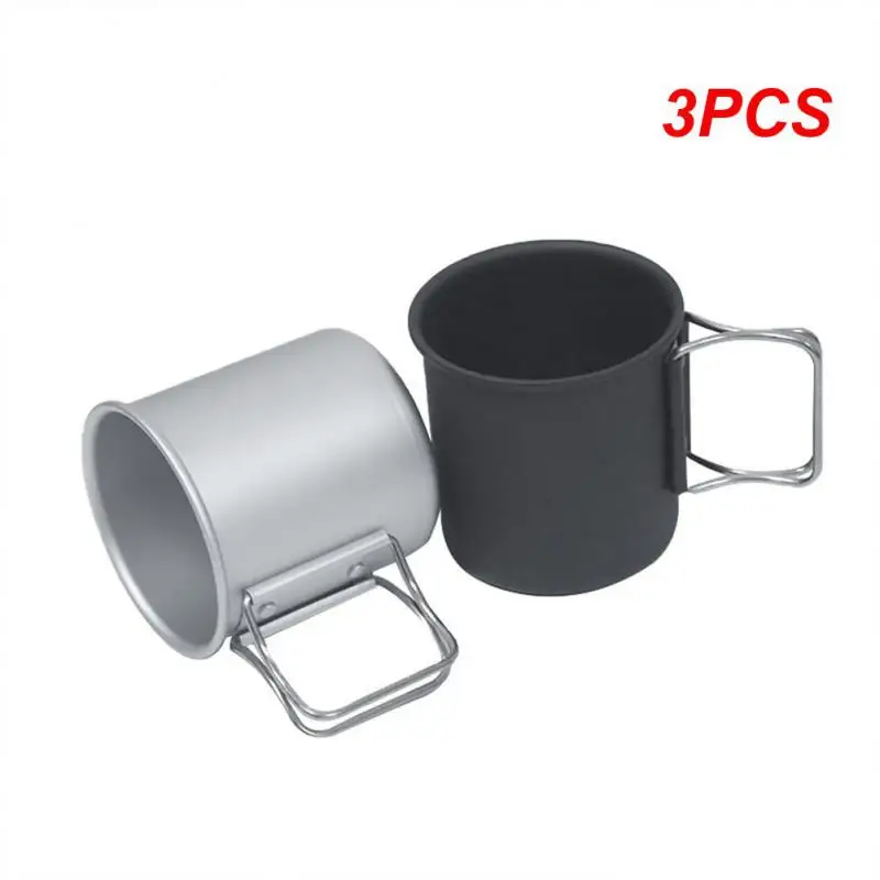 3PCS Portable Cup Foldable Handle Large Capacity Water Cup Folding Cup Camping & Hiking Supplies Cup Safety Material