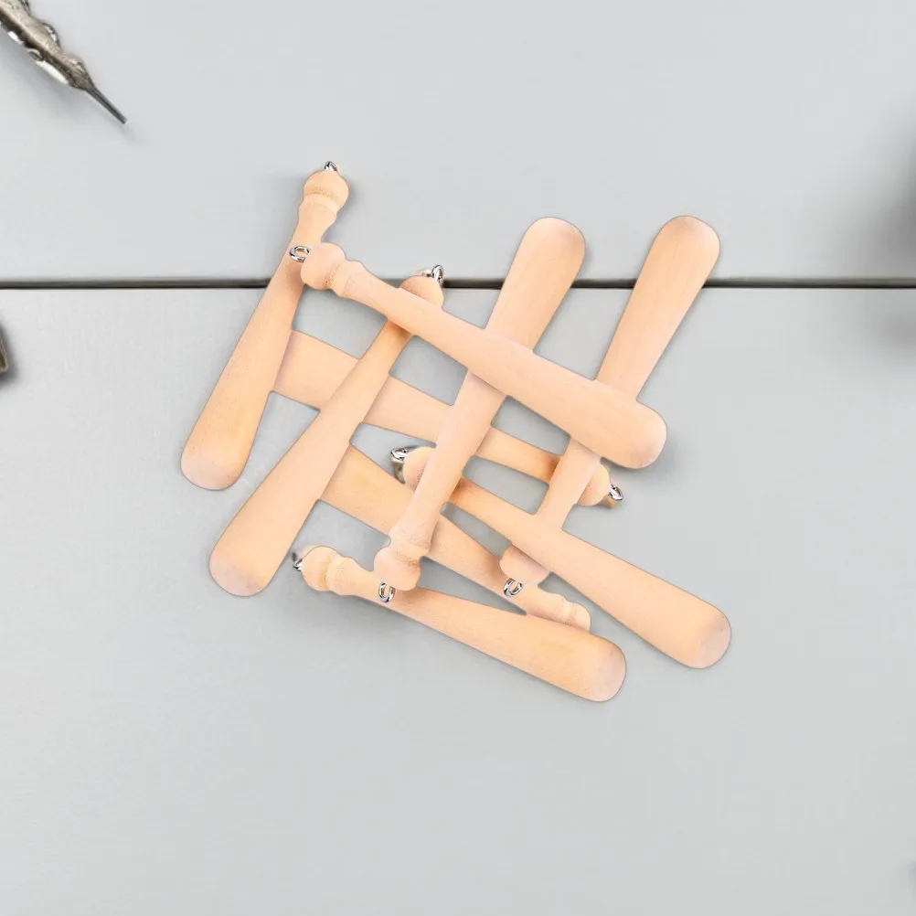 

50Pcs Baseball Keychain Charm Mini Baseball Bat Key Chains for Bag DIY Craft Projects Wood Bat Pendant Sport Keychain Unpainted