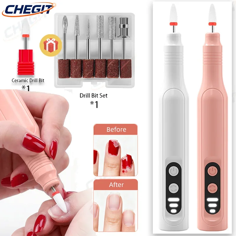 Nova máquina elétrica de broca do prego conjunto pedicure equipamento moagem moinho para manicure profissional forte ferramenta polimento 7in 1