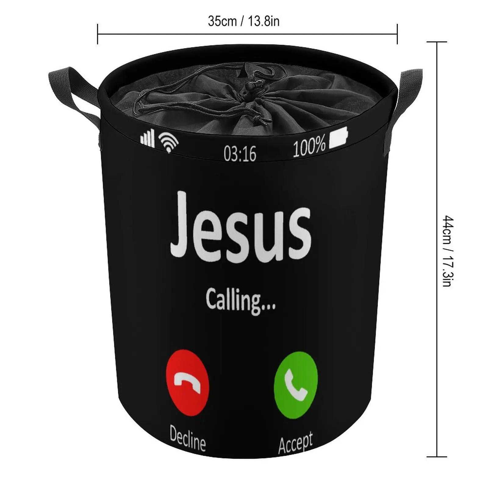 Storage Box Jesus Is Calling Unisex Poly Cotton Dust Proof Graphic Vintage Laundry Basket Durable Can Be Folded Storage of Socks