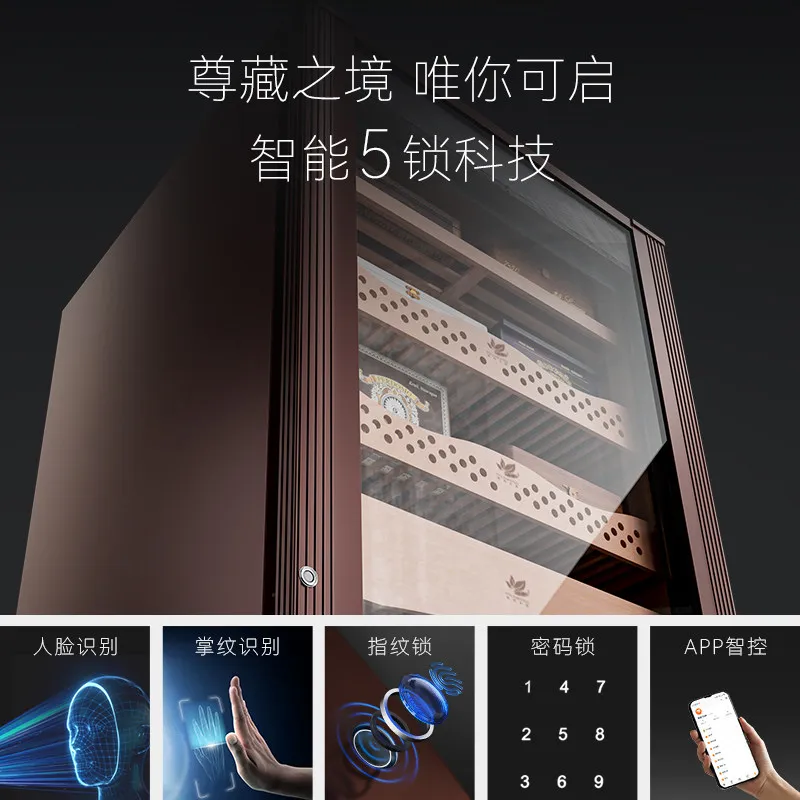 Thermostat cabinet constant humidity frequency conversion, moisturizing cabinet cedar wood password lock wine cabinet