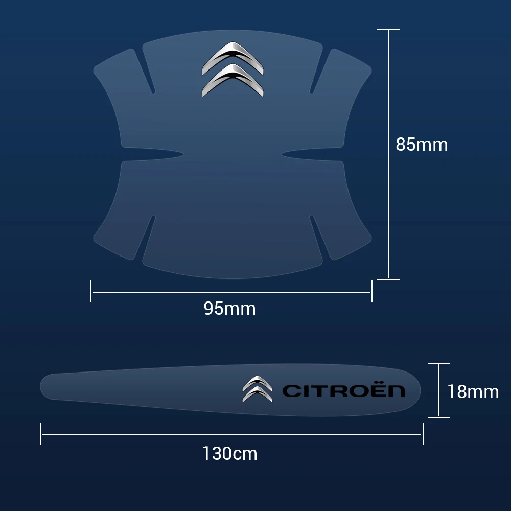 8 szt. Przezroczysta folia ochronna na klamka do drzwi samochodowych naklejki chroniące przed zarysowaniami do Citroen C1 C2 C3 Grand C4 Picasso C4L