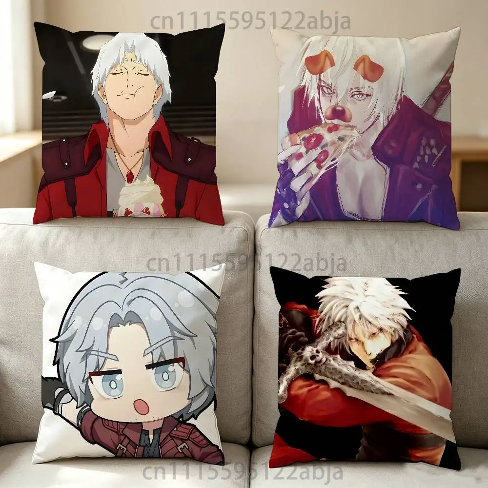 D-DMC Dante D-Devil M-May Cry Throw Pillow Case 40x40cm Decoration DIY Square Chair Pillowcase Pad Cover