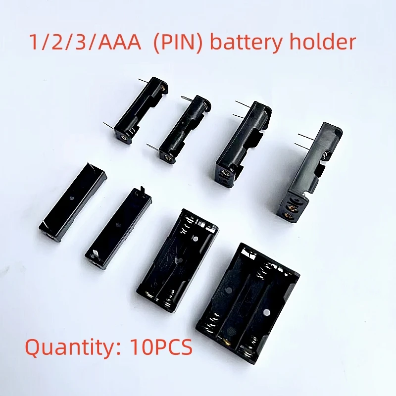 Portabatterie 10PCS 1/2/3 x AAA Battery Box con pin vano batteria ignifugo in Nylon AAA 1.5V con pin saldabili