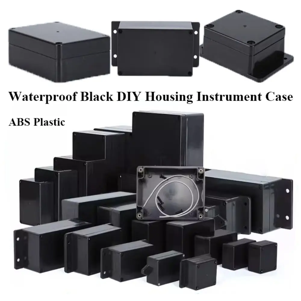 ABS Plastic DIY Housing Instrument Electronic Project Box Waterproof Three Layers Power Box Black Security Monitoring Case