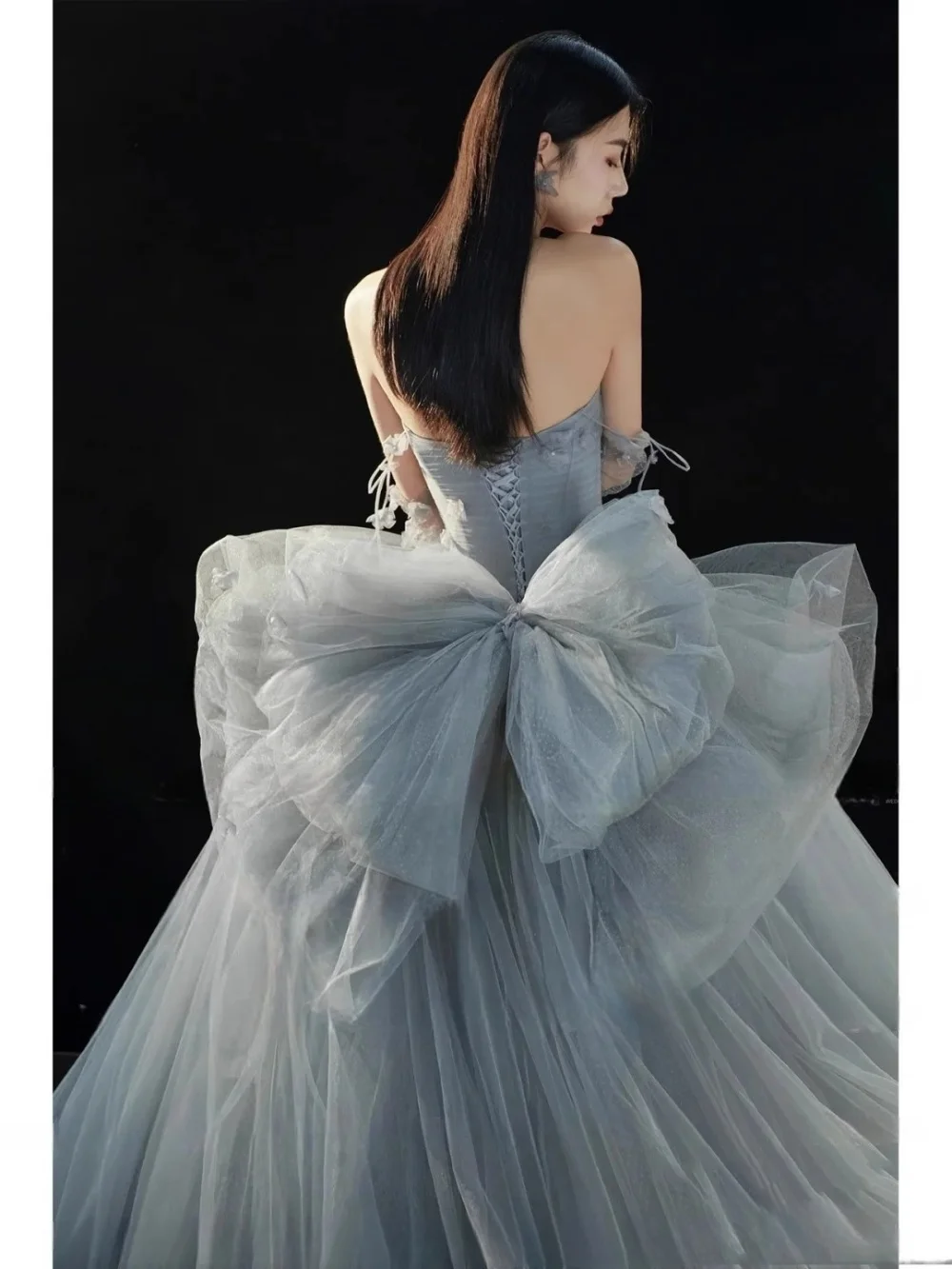 Light Luxury Women's Wedding Dress Off The Shoulder Sexy Strapless Elegant Lace Banquet Gown Evening Dresses for Women Vestidos