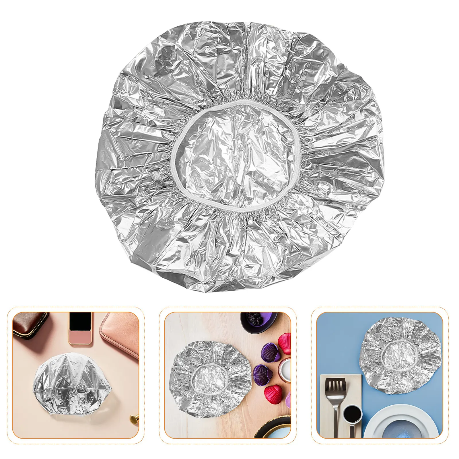 8Pcs Heated Hair Cap Aluminum Foil Thermal Processing Cap for Hair Steaming Dye Perm Isolation Salon Supplies