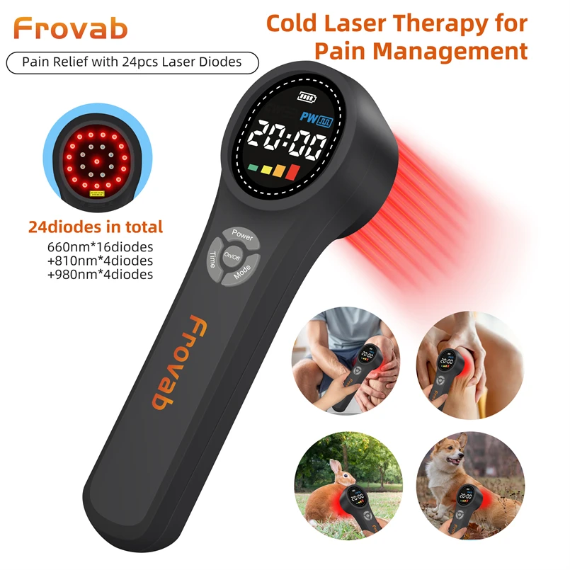 

24 Diodes Cold Laser Pain Relief Hand Held Lasers Therapy Cold Laser Therapy Device Trigger Finger Knee Ligament Inflammation