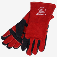 ANDELI 14inch Welding Glove TIG/Mig/Welding Gloves Heat/Fire Resistant BBQ/Animal handling gloves with Extra Long Sleeve