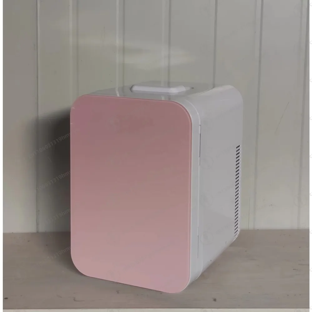 

Household pink cosmetics cooler, mini portable refrigerator