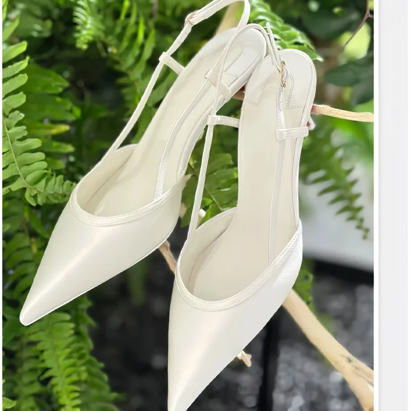 Ankle Strap Shoes for Ladies Pointed Toes Kitten Heels Sewing Lines Female Sandals Solid Chassure Femme Solid Zapatos De Mujer view 2