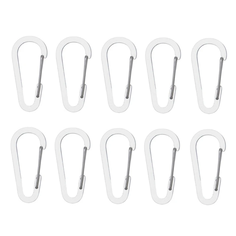 

10Pcs Hook Carabiner Clip Carabiner Spring Clip Hook D-Shape Keyring Carabiner Hook for Camping Hiking Fishing