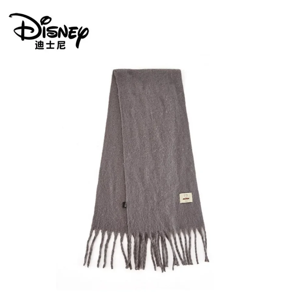 Disney Mickey Mouse Plush ผ้าพันคอสีทึบฤดูใบไม้ร่วงและฤดูหนาวผิวอบอุ่นน่ารักการ์ตูนเด็กผู้ใหญ่ผ้าพันคอฤดูหนาวของขวัญ